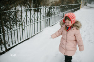 running in the snow in Conshohocken