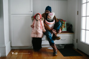 getting ready to go outside in the snow
