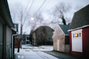 snowy alley in conshohocken