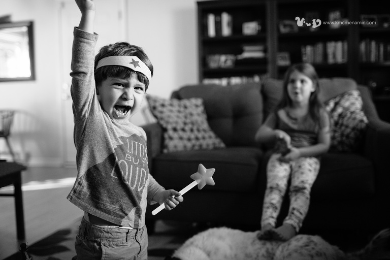 little boy with princess crown and wand