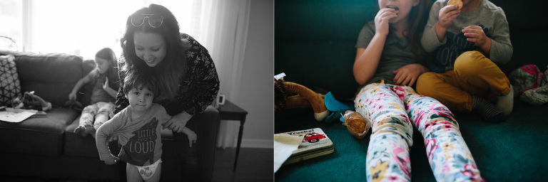 kids at home eating crackers