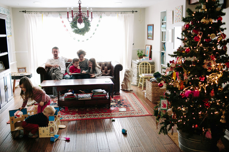 family at home for Christmas