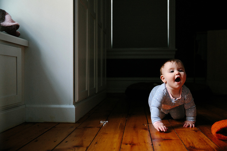 baby crawling documentary photography