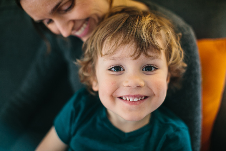 boy smiling in home session