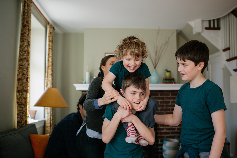 brothers in home photography session