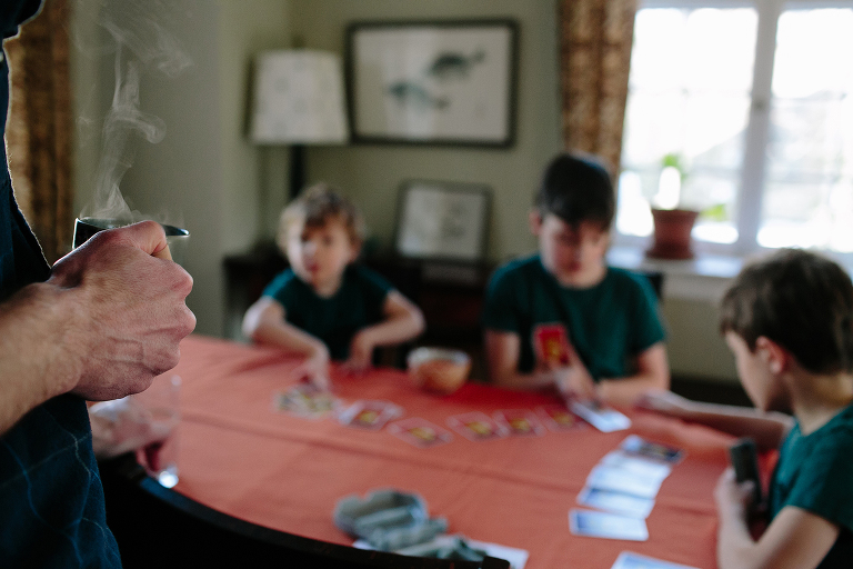 steam on tea in home session