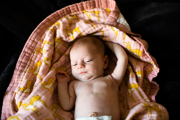 sleepy newborn baby photograph