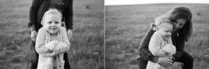 little girl and mom at valley forge at sunrise