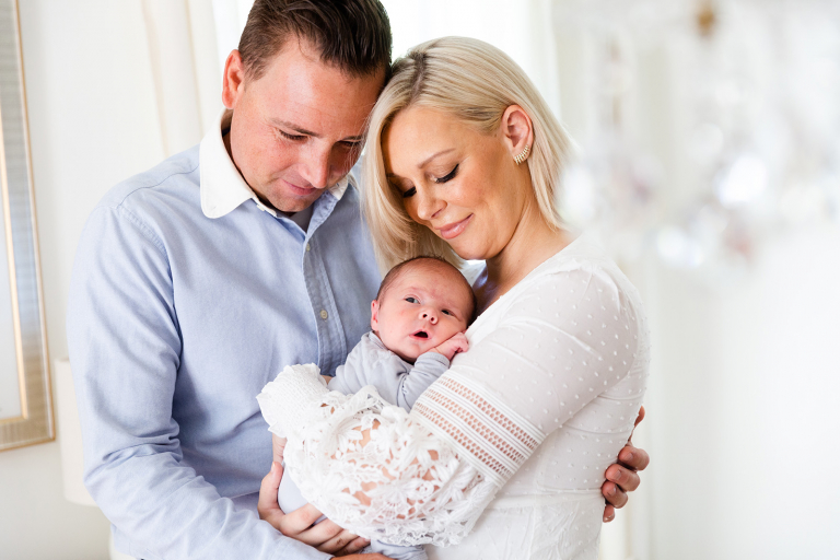 Classic in home newborn session - family of three
